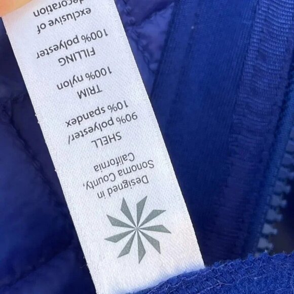 Athleta Women’s Jacket Coat Blue  Quilted Fitted XS - Picture 6 of 9